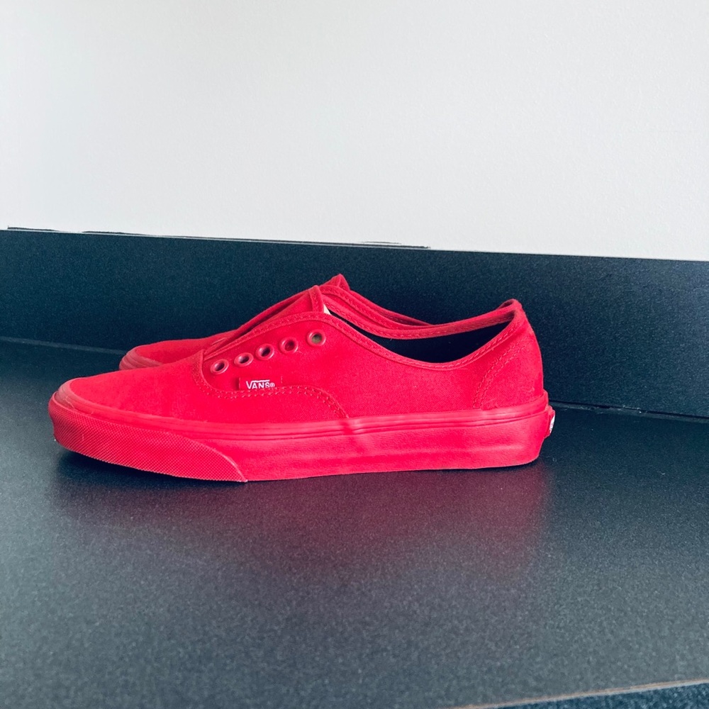 VANS Low Top Sneakers RED-Unisex-WOMENS 8/MENS 6.5